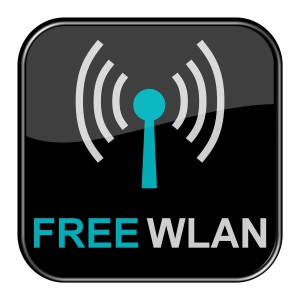 Glossy Button schwarz - Free Wlan